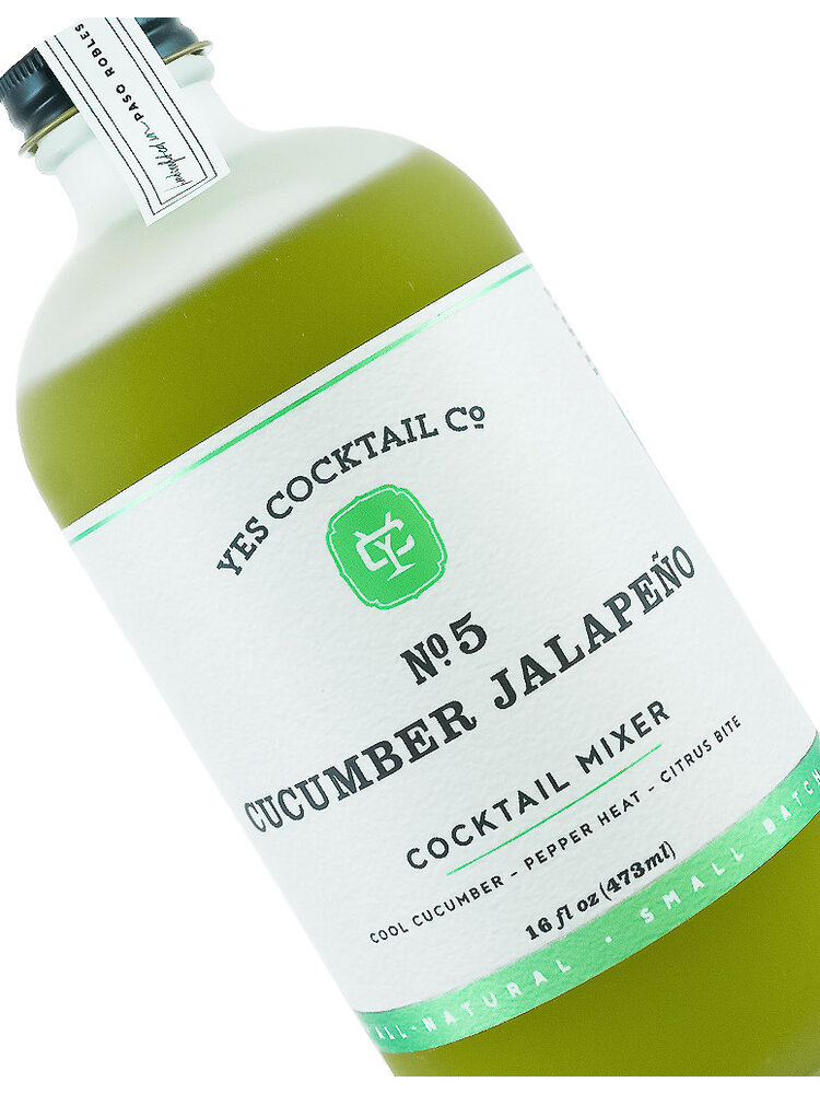 Yes Cocktail Co. No. 5 "Cucumber Jalapeno" Cocktail Mixer 16oz Bottle, Paso Robles, California