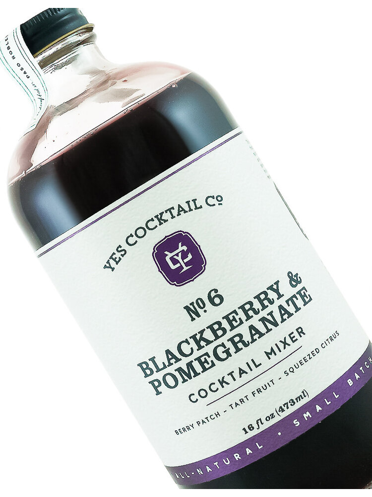 Yes Cocktail Co. No. 6 "Blackberry & Pomegranate" Cocktail Mixer 16oz Bottle, Paso Robles, CA
