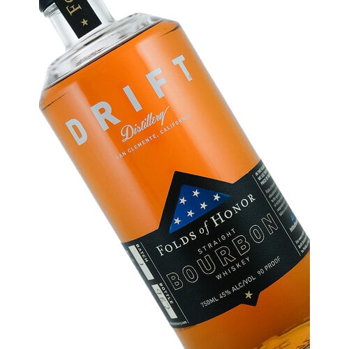 Drift Distillery "Folds Of Honor" Straight Bourbon Whiskey, San Clemente, CA