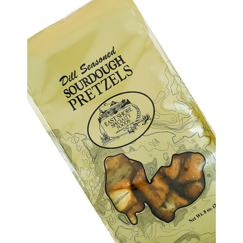 East Shore Specialty Foods Dill Seasoned Sourdough Pretzels 8oz Bag, Harland, Wisconsin East Shore Specialty Foods Dill Seasoned Sourdough Pretzels 8oz Bag, Harland, Wisconsin