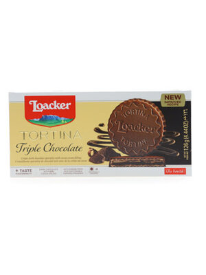 Loacker Tortina Triple Chocolate Cookies 4.44oz, South Tyrol, Italy