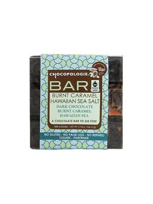 Chocopologie "Burnt Caramel Hawaiian Sea Salt" Dark Chocolate Bar 3.75oz, Norwalk, Connecticut