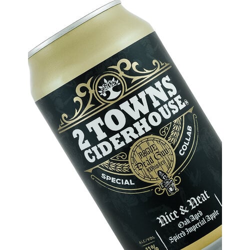 2 Towns Ciderhouse/Rogue Dead Guy Whiskey "Nice & Neat" Oak Aged Spied Imperial Apple 12oz can - Corvallis, OR