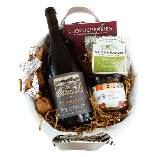 "Premium Oregon" Lemelson Thea's Selection Willamette Valley Pinot Noir Single Bottle Gift Basket