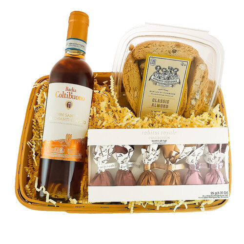 "Sante!" Badia a Coltibuono Vin Santo Dessert Wine Gift Basket "Sante!" Badia a Coltibuono Vin Santo Dessert Wine Gift Basket