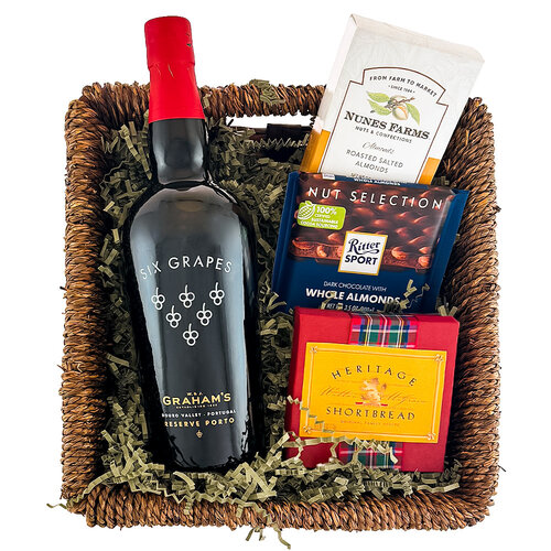 "Graham's Six-Grapes Reserve Porto" Single Bottle Gift Basket