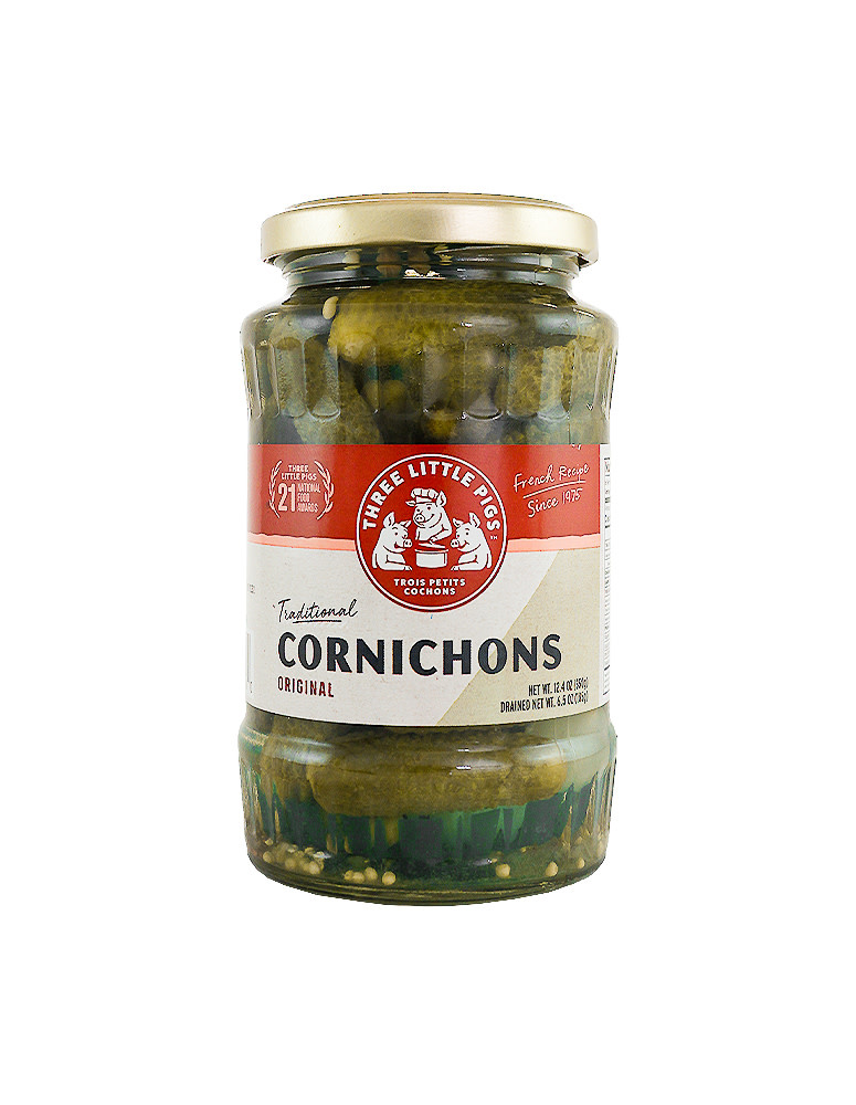 Three Little Pigs Traditional Cornichons 12.4oz Jar , France The Wine