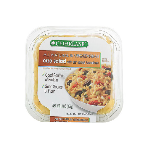 CedarLane All Natural & Vegetarian Orzo Salad With Sun Dried Tomatoes 13oz Container CedarLane All Natural & Vegetarian Orzo Salad With Sun Dried Tomatoes 13oz Container