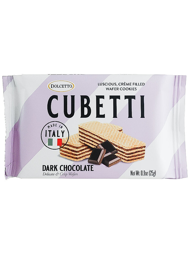 Dolcetto Cubetti Dark Chocolate Wafer Cookie .9oz, Italy