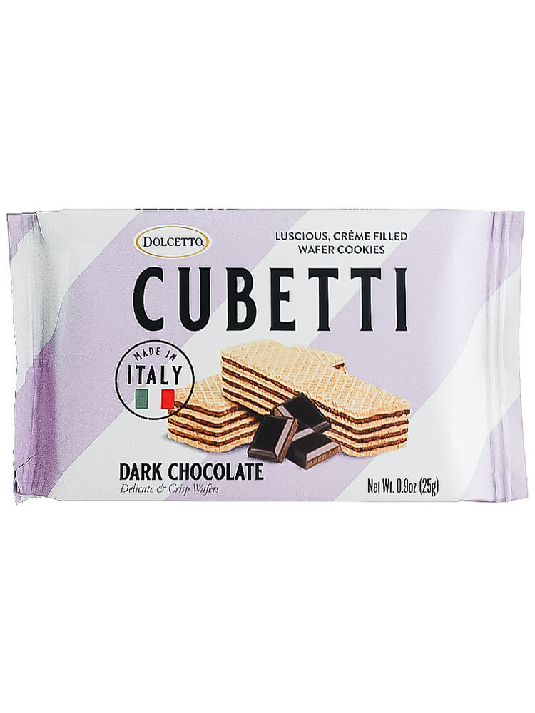 Dolcetto Cubetti Dark Chocolate Wafers Cookie .9oz, Italy