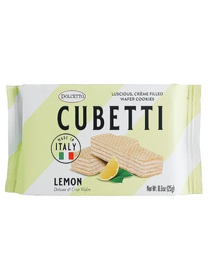 Dolcetto Cubetti Lemon Wafers Cookie .9oz, Italy