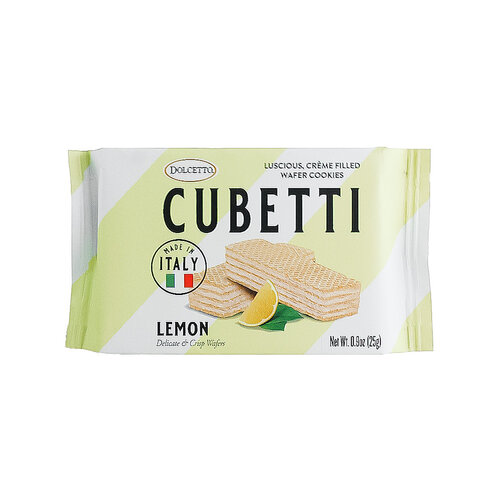 Dolcetto Cubetti Lemon Wafers Cookie .9oz, Italy