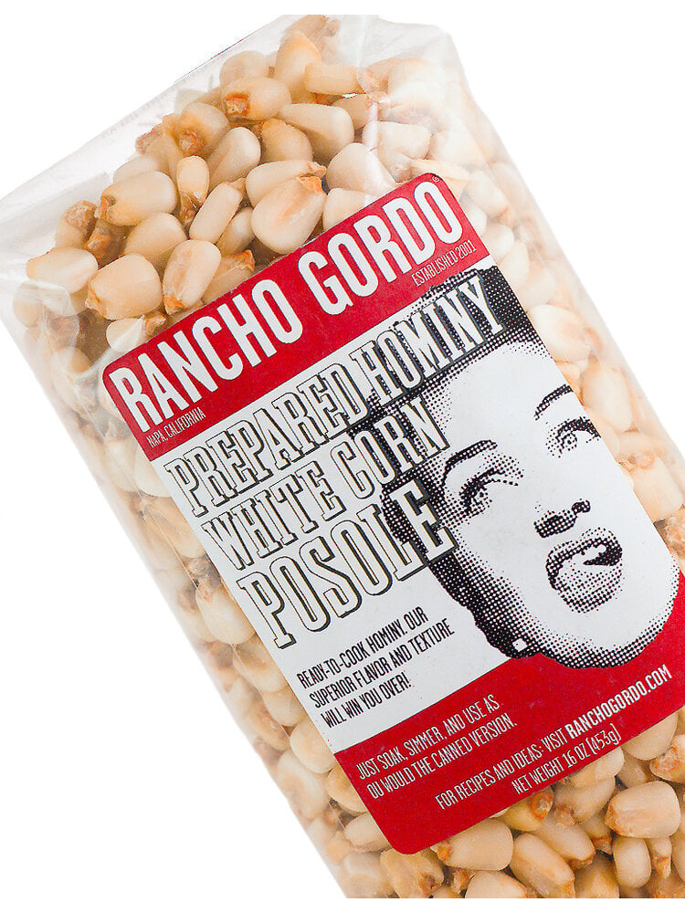 Rancho Gordo Prepared Hominy White Corn Posole 16oz, Napa, CA