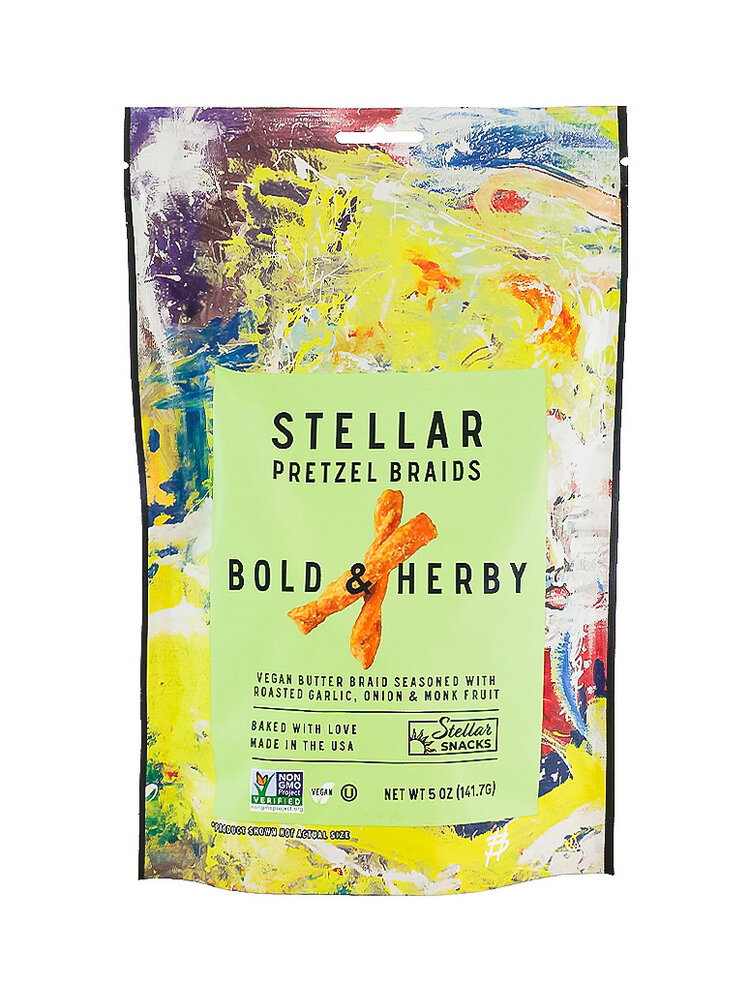 Stellar Snacks "Bold & Herby" Pretzel Braids 5oz Bag, Carson City, Nevada