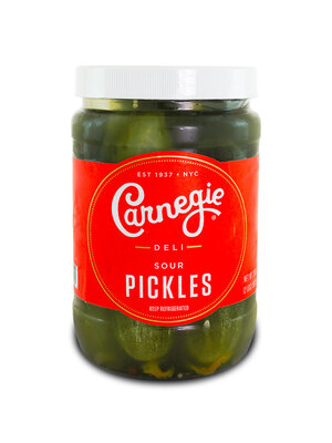 Carnegie Deli Sour Pickles 32oz Jar, New York
