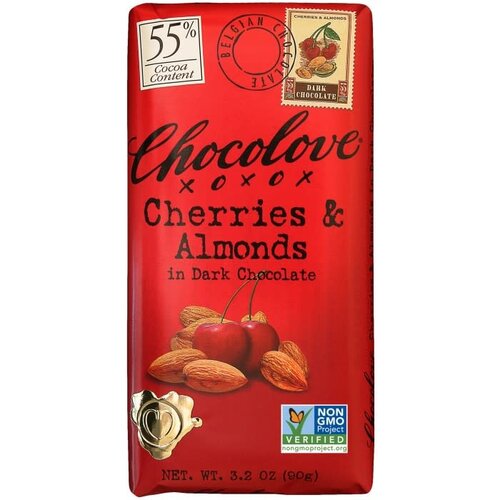 Chocolove Cherries & Almonds in Dark Chocolate Bar 3.2oz, Boulder, Colorado