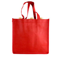 True Brands Burgundy 6 Bottle Woven Tote Bag