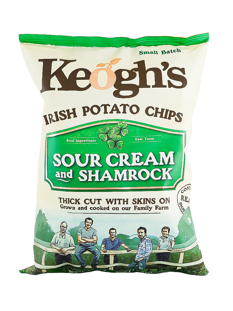 Keogh's "Sour Cream and Shamrock" Irish Potato Chips 4.4oz Bag, Ireland