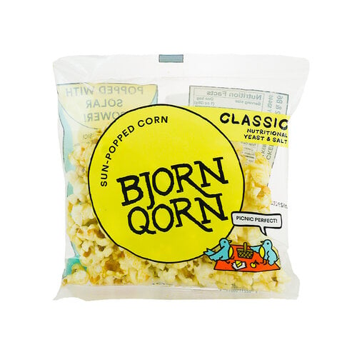 Bjorn Qorn "Classic" Sun-Popped Corn 1oz Bag, New York