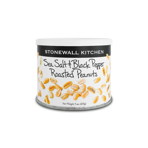 Stonewall Kitchen Sea Salt & Black Pepper Roasted Peanuts 9oz Container, Maine