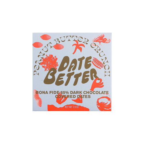 Date Better "Peanut Butter Crunch" Dark chocolate Covered Dates 2.4oz Box