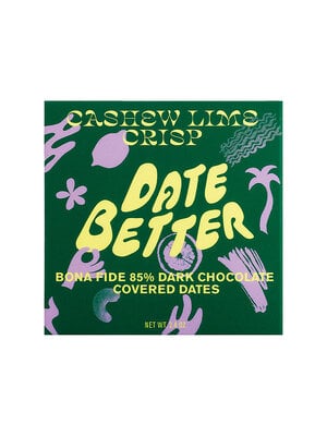 Date Better "Cashew Lime Crisp" Dark Chocolate Covered Dates 2.4oz Box