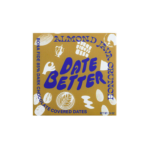 Date Better "Almod Java Crunch" Dark Chocolate Covered Dates 2.4oz Box