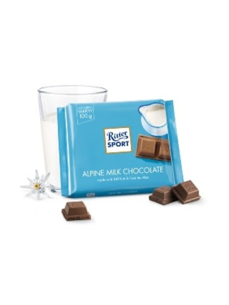 Ritter Sport Alpine Milk Chocolate Bar 3.5oz, Germany