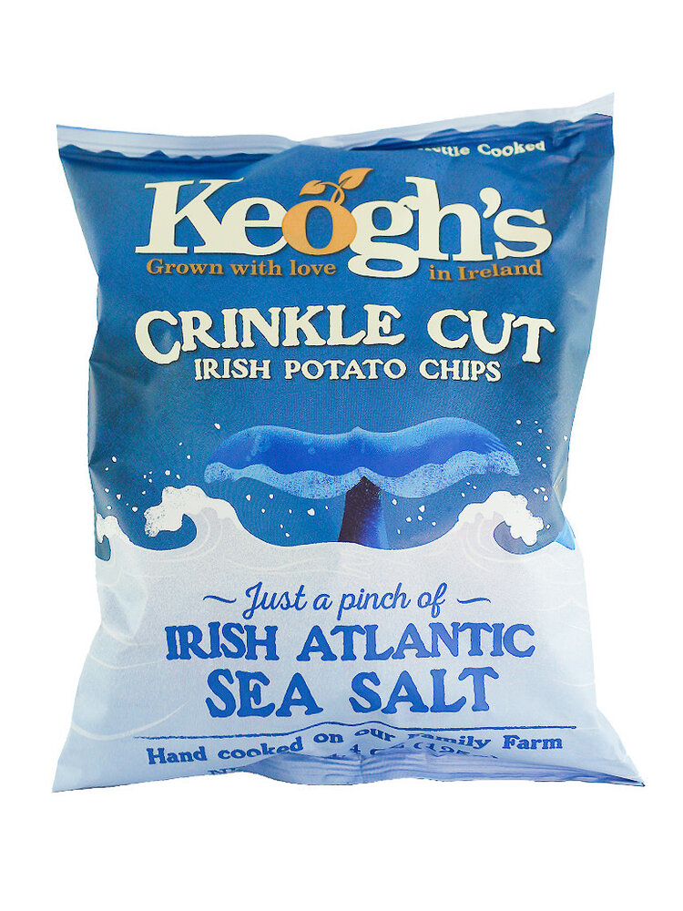 Keogh's "Just A Pinch Of Irish Atlantic Sea Salt" Crinkle Cut Irish Potato Chips 4.4oz Bag, Ireland