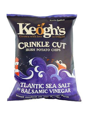 Keogh's "Atlantic Sea Salt And Balsamic Vinegar" Crinkle Cut Irish Potato Chips 4.4oz Bag, Ireland