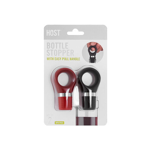 Host Bottle Stopper With Easy Pull Handle, Set of 2