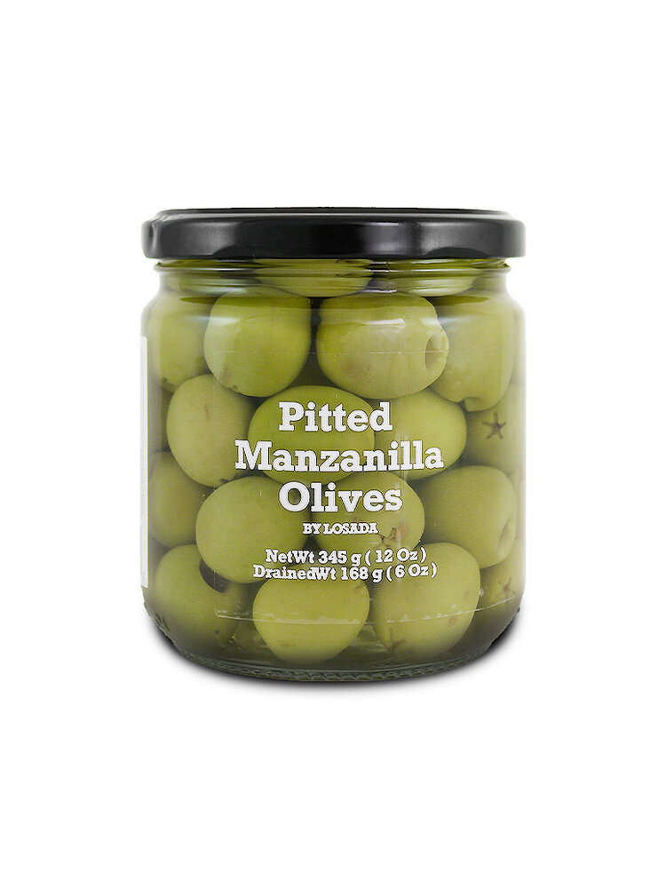 Losada Pitted Manzanilla Olives 12oz Jar, Spain
