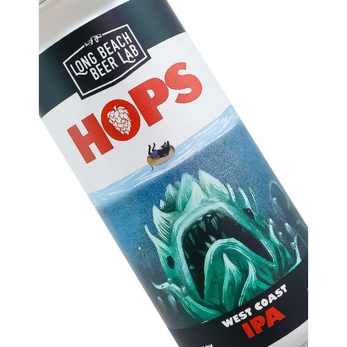 Long Beach Beer Lab "Hops" (Jaws) West Coast IPA 16oz Can - Long Beach, CA Long Beach Beer Lab "Hops" (Jaws) West Coast IPA 16oz Can - Long Beach, CA