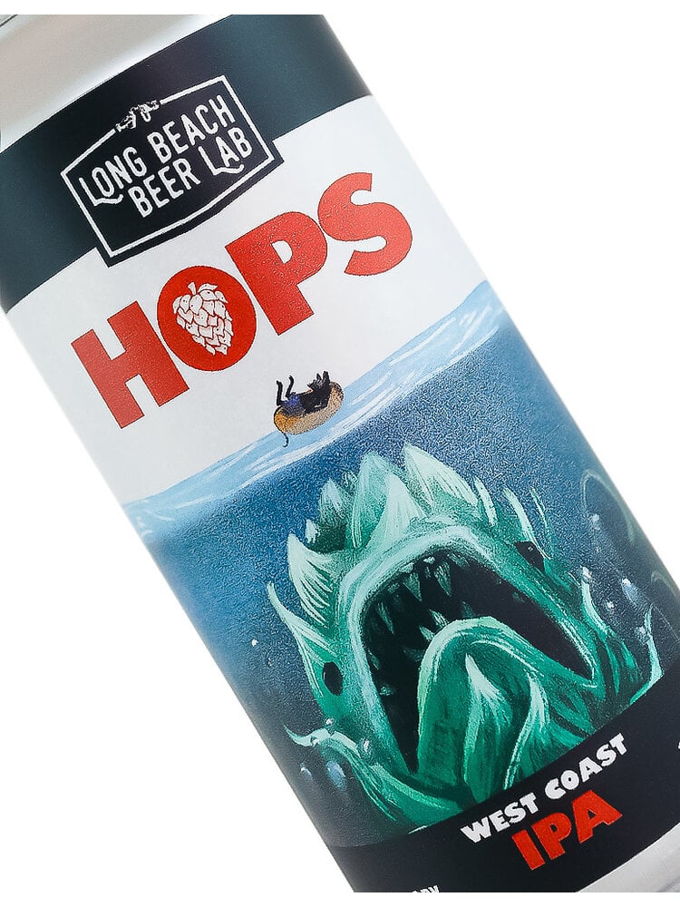 Long Beach Beer Lab "Hops" (Jaws) West Coast IPA 16oz Can - Long Beach, CA