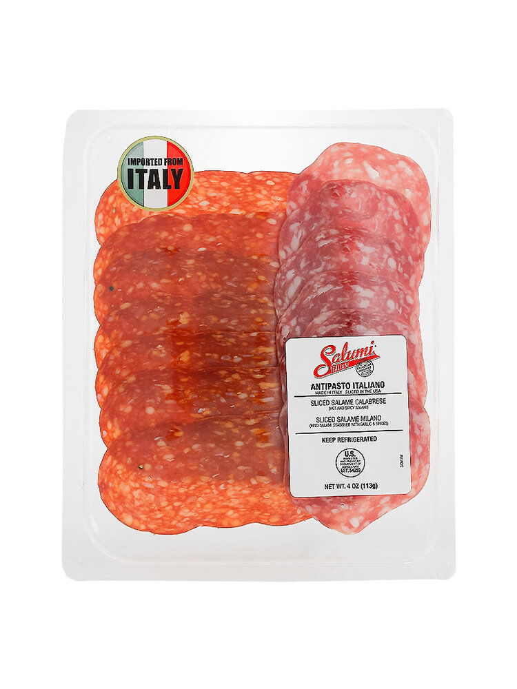 Salumi Italiani Antipasto Calabrese & Salame Milano 4oz, Italy