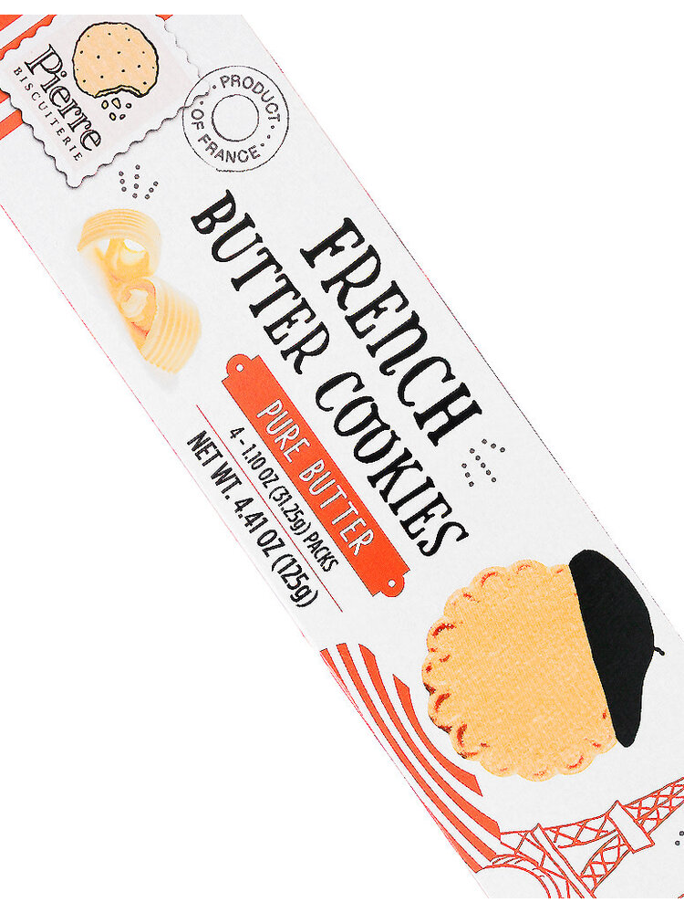 Pierre Biscuiterie "Pure Butter" French Butter Cookies 4.41oz Box, France
