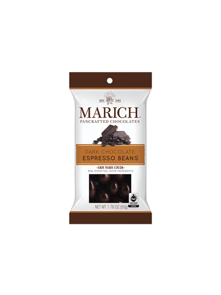 Marich Dark Chocolate Espresso Beans 1.76oz Bag, Hollister, California