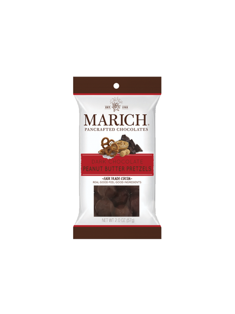 Marich Dark Chocolate Peanut Butter Pretzels 2oz Bag, Hollister, California