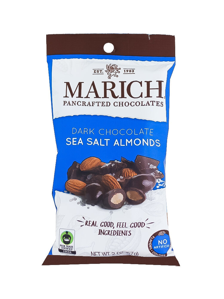 Marich Dark Chocolate Sea Salt Almonds 2oz Bag, Hollister, California