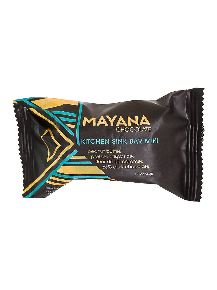 Mayana Chocolate "Kitchen Sink" Peanut Butter, Pretzel, Crispy Rice, Fleur De Sel Caramel, Dark Chocolate 1.5oz Bar, Spooner, Wisconsin