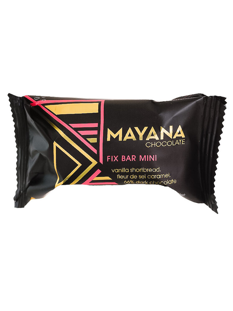 Mayana Chocolate "Fix" Vanilla Shortbread, Fleur De Sel Caramel, Dark Chocolate 1.5oz Bar, Spooner, Wisconsin