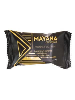 Mayana Chocolate "Monkey Bar" Banana Rum Caramel, Vanilla Bean, Marshmallow, Dark Chocolate 1.4oz Bar, Spooner, Wisconsin