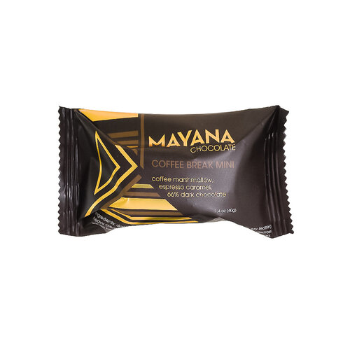 Mayana Chocolate "Coffee Break" Coffee Marshmallow, Espresso Caramel, Dark Chocolate 1.4oz Bar, Spooner, Wisconsin Mayana Chocolate "Coffee Break" Coffee Marshmallow, Espresso Caramel, Dark Chocolate 1.4oz Bar, Spooner, Wisconsin