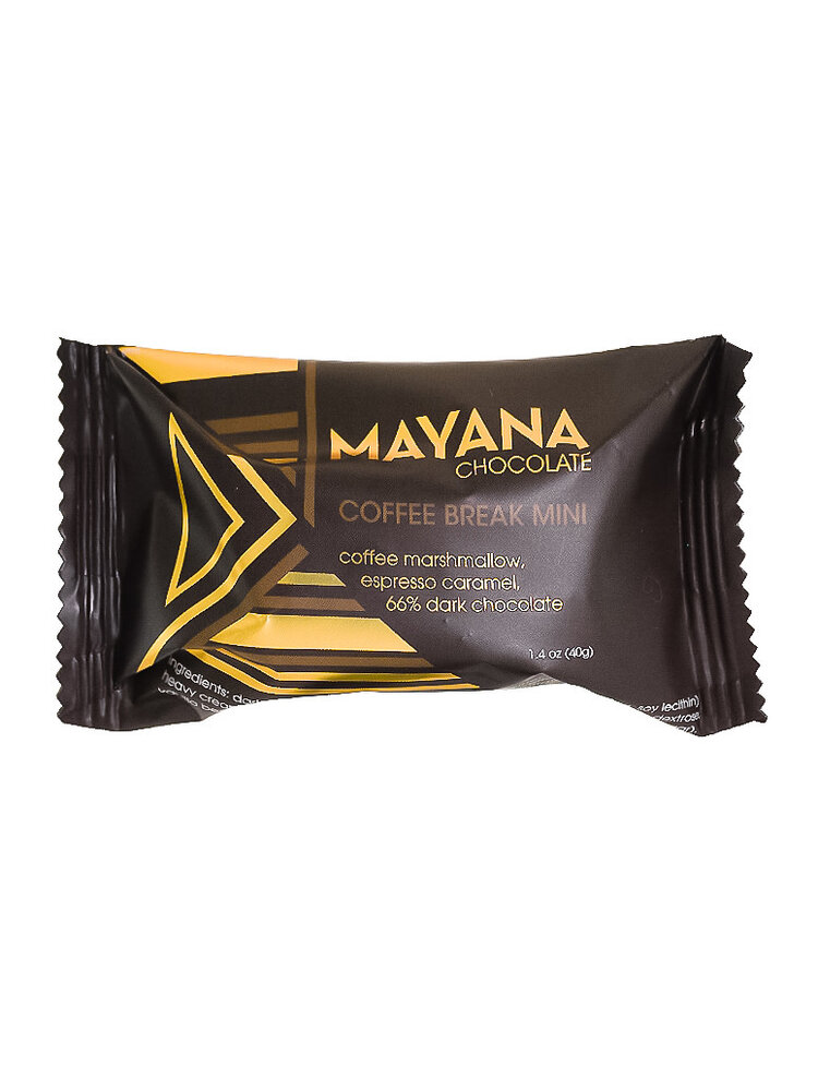 Mayana Chocolate "Coffee Break" Coffee Marshmallow, Espresso Caramel, Dark Chocolate 1.4oz Bar, Spooner, Wisconsin