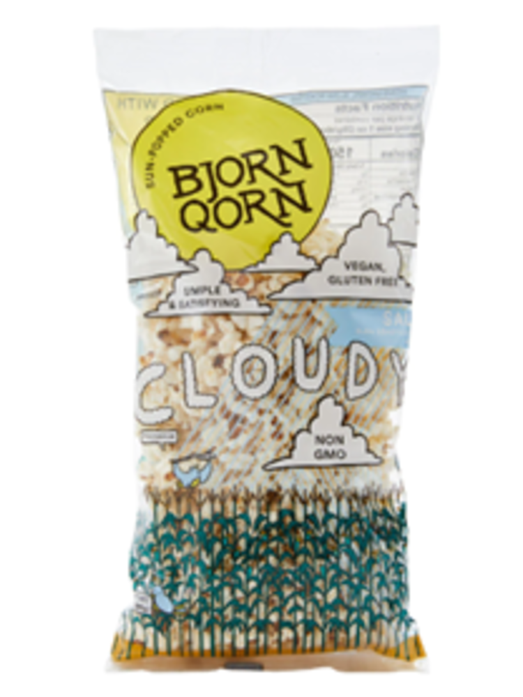 Bjorn Qorn "Cloudy" Salty Slow Roasted Sun-Popped Corn 3oz Bag