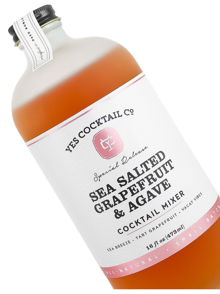 Yes Cocktail "Sea Salted Grapefruit & Agave" Cocktail Mixer 16oz Bottle, Paso Robles, California