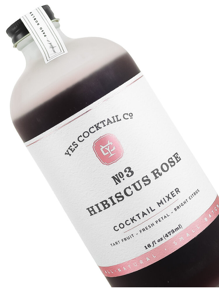 Yes Cocktail No. 3 "Hibiscus Rose" Cocktail Mixer 16oz Bottle, Paso Robles, California