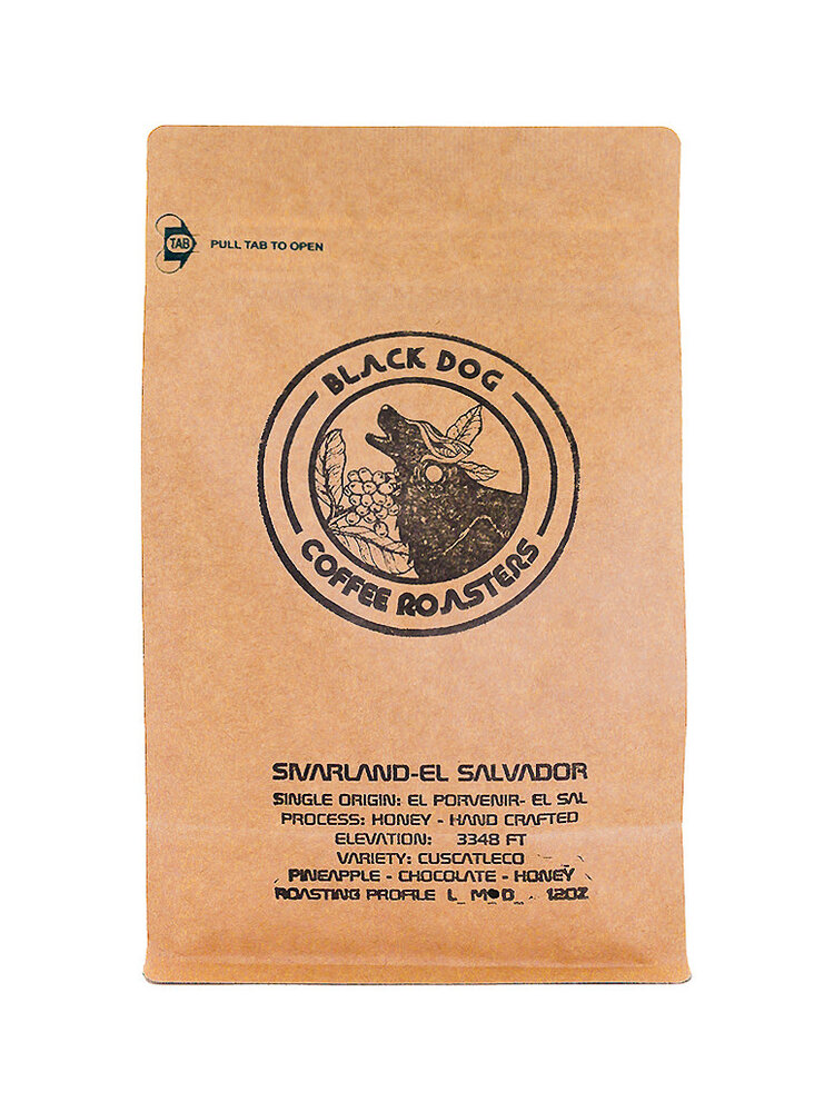 Black Dog Coffee Roasters "Sivarland El Salvador" Whole Bean Coffee  12oz Bag, Signal Hill, Californiaador