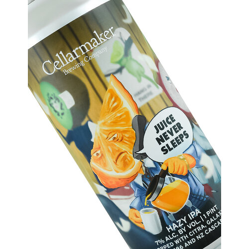 Cellarmaker Brewing "Juice Never Sleeps" Hazy IPA 16oz Can - Oakland, CA Cellarmaker Brewing "Juice Never Sleeps" Hazy IPA 16oz Can - Oakland, CA