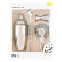 True Stainless Steel 4 Piece Barware Set